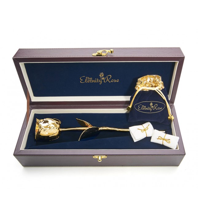 Gold Rose & Purple Leaf Theme Jewellery Set